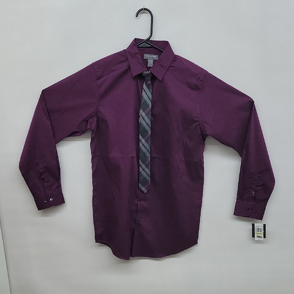 Van Heusen Purple Dress Shirt Elegant Business Wear